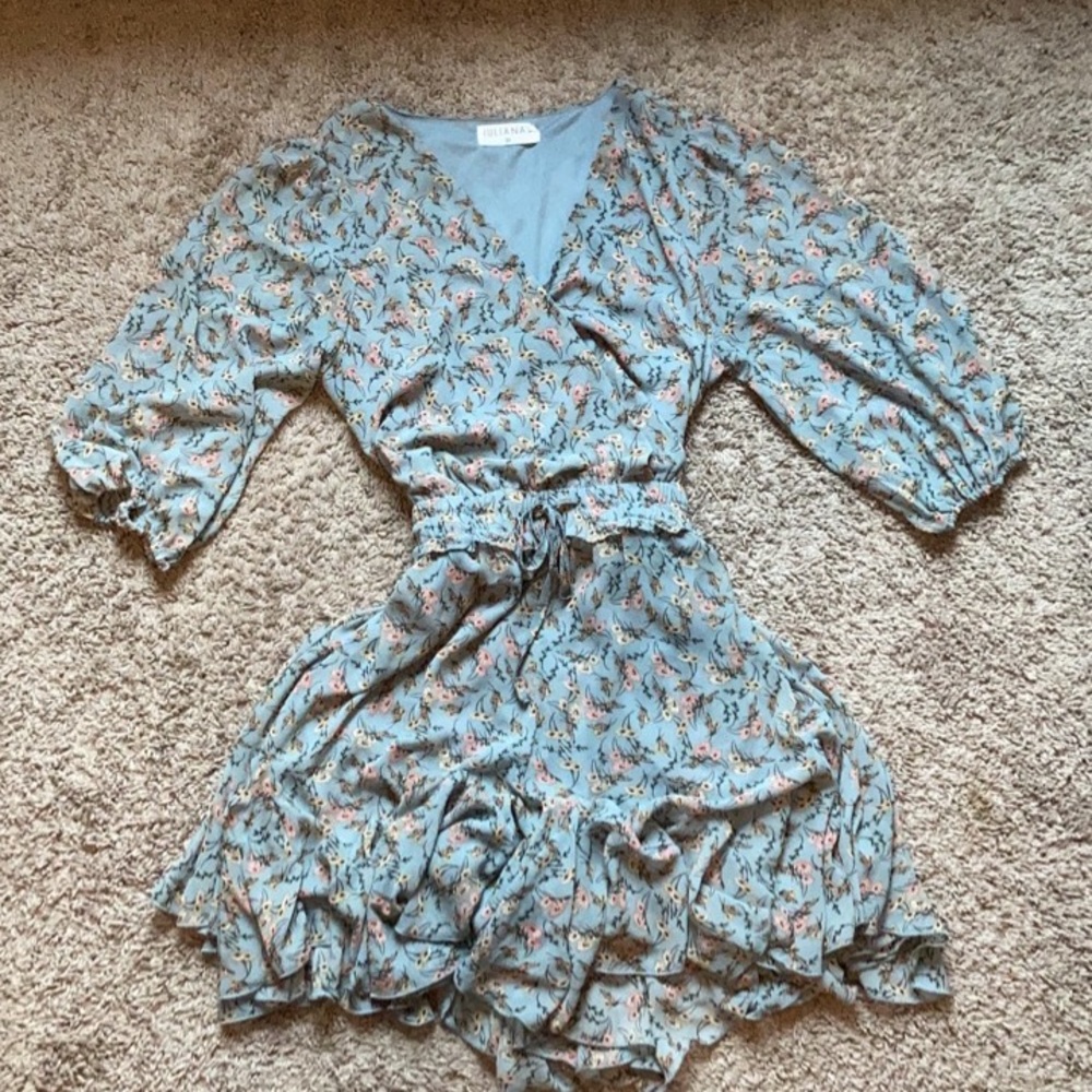 Blue Floral Romper